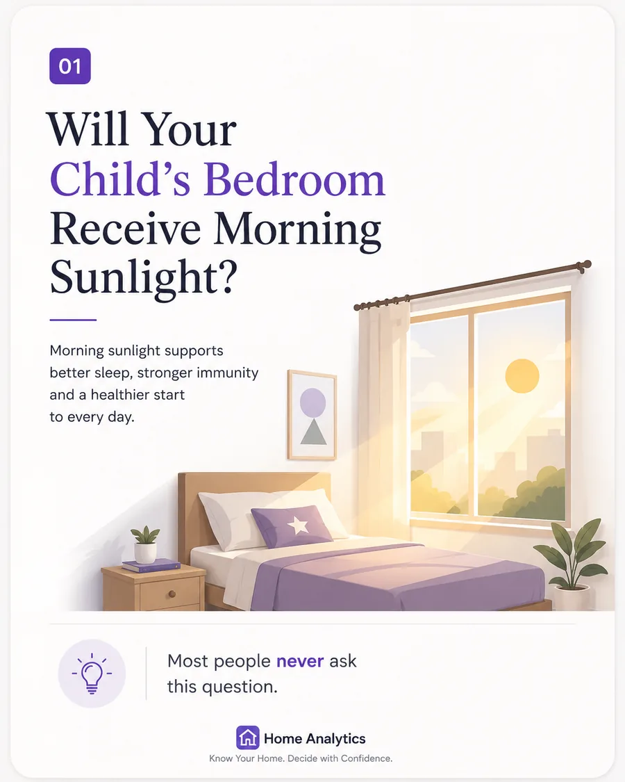 Will your child's bedroom receive morning sunlight? Morning sunlight supports better sleep, stronger immunity and a healthier start to every day.